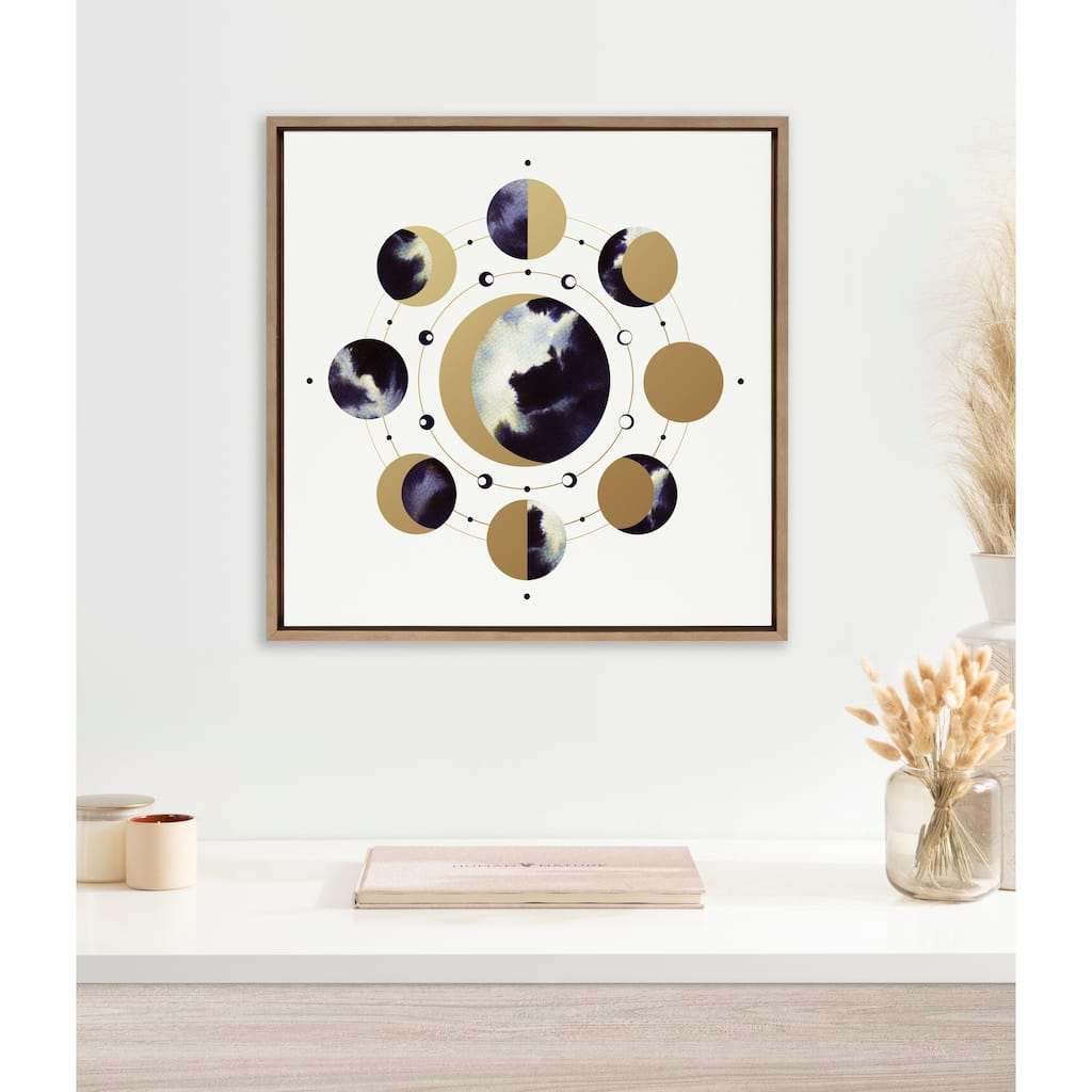 Kate and Laurel Sylvie Lunar Light Framed Canvas by Faryn Hughes