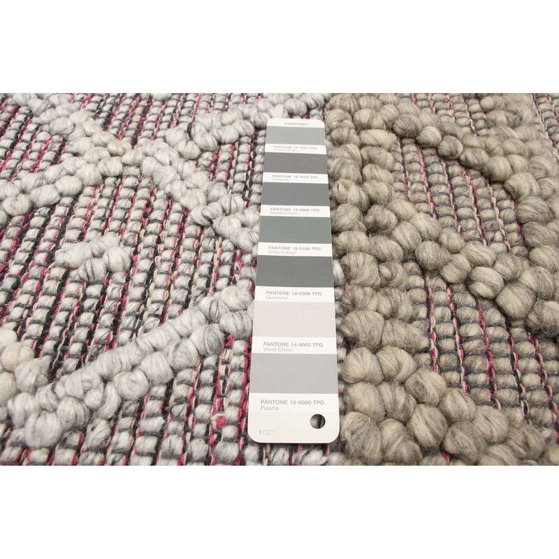 ECARPETGALLERY Braid weave Sienna Grey Wool Rug - 5'10 x 8'0
