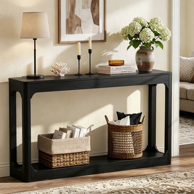 Modern 55.1" Wooden Console Table Sofa Table for Entryways and Living Room