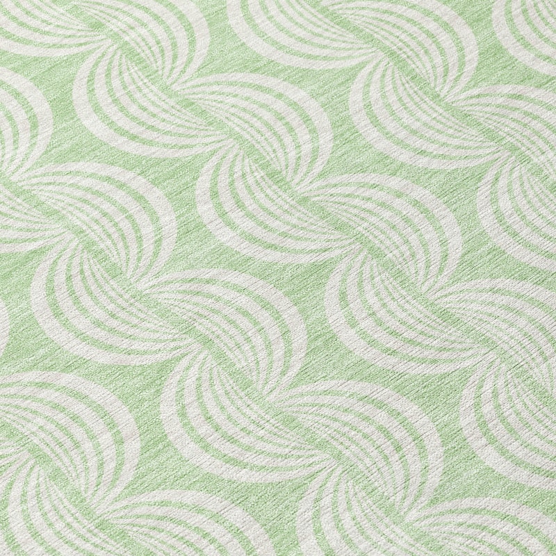 Machine Washable Indoor/ Outdoor Wavy Modern Chantille Rug
