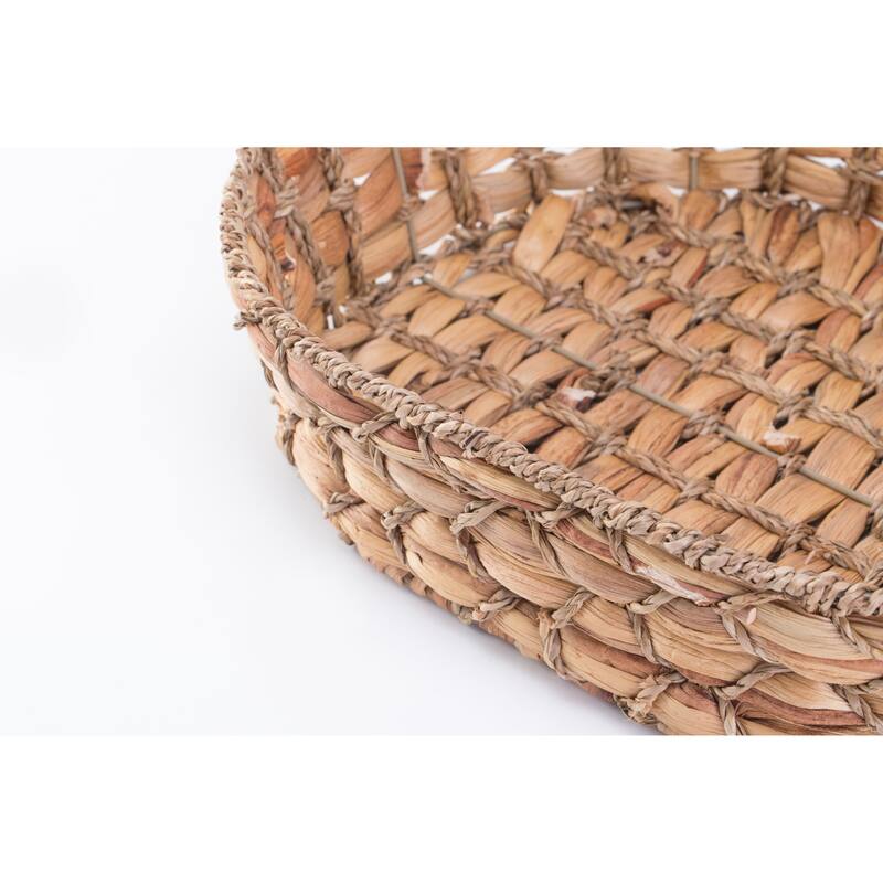 Seagrass Fruit Bread Basket Tray with Handles