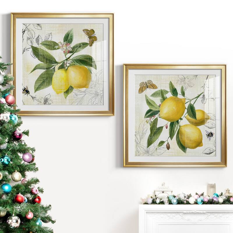 Linen Lemons I Premium Framed Print - Ready to Hang