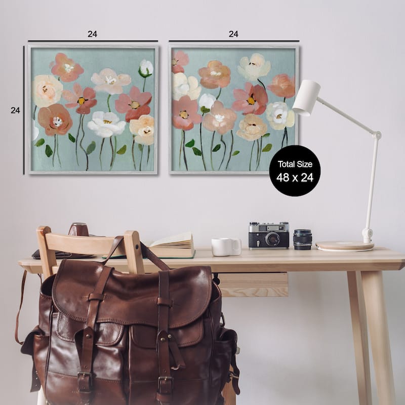 Stupell Budding Boho Blooms Framed Giclee Art Design By Charity Henderson (Set of 2)
