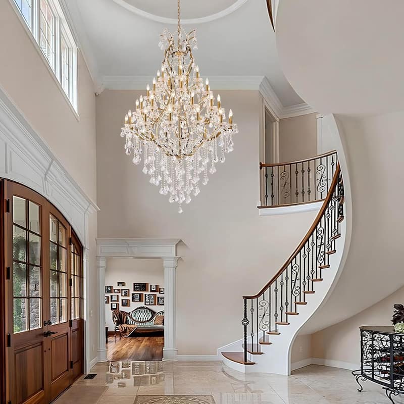KAYLA Large Crystal Chandelier-12/24-Light Chandelier Light Fixture Modern Maria Theresa Crystal Chandeliers