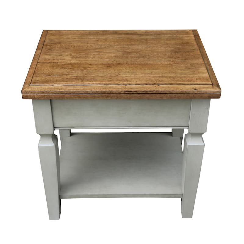 Vista Solid Wood End Table - 18"W x 24"D x 24"H