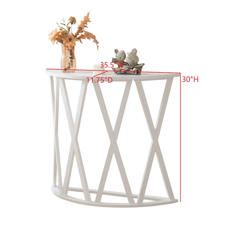 Vienna Collection Wood Side Table with X-Base or Half-Moon Design