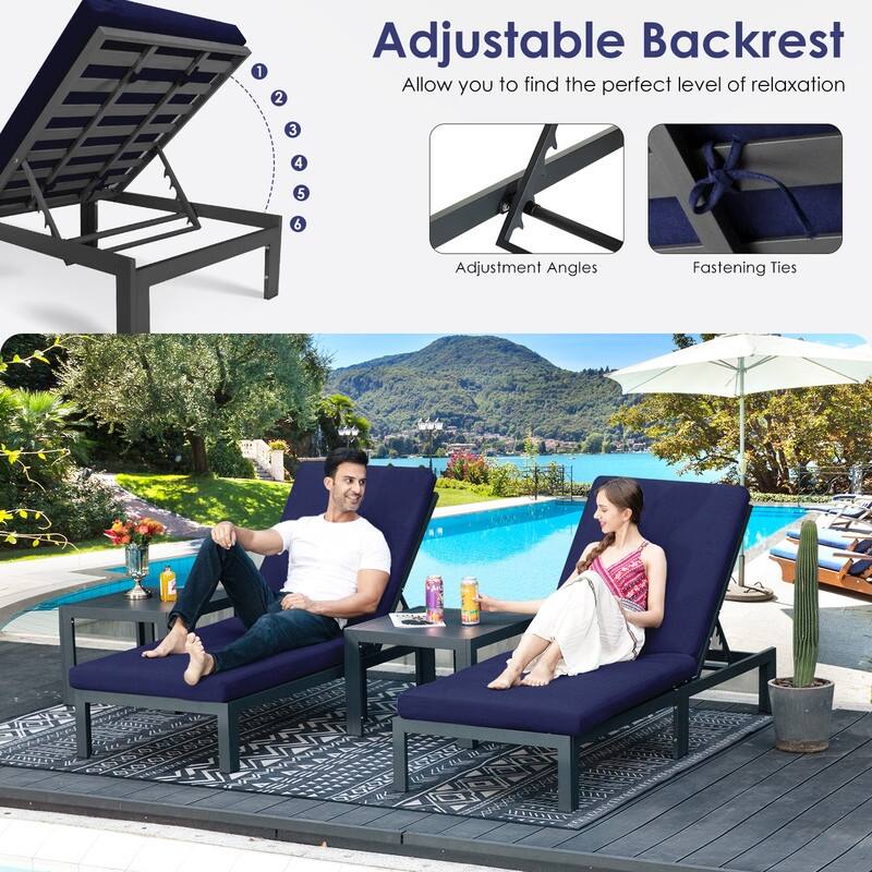 FINCATI Aluminum Outdoor Patio Furniture Conversation Sectional Sofa Set