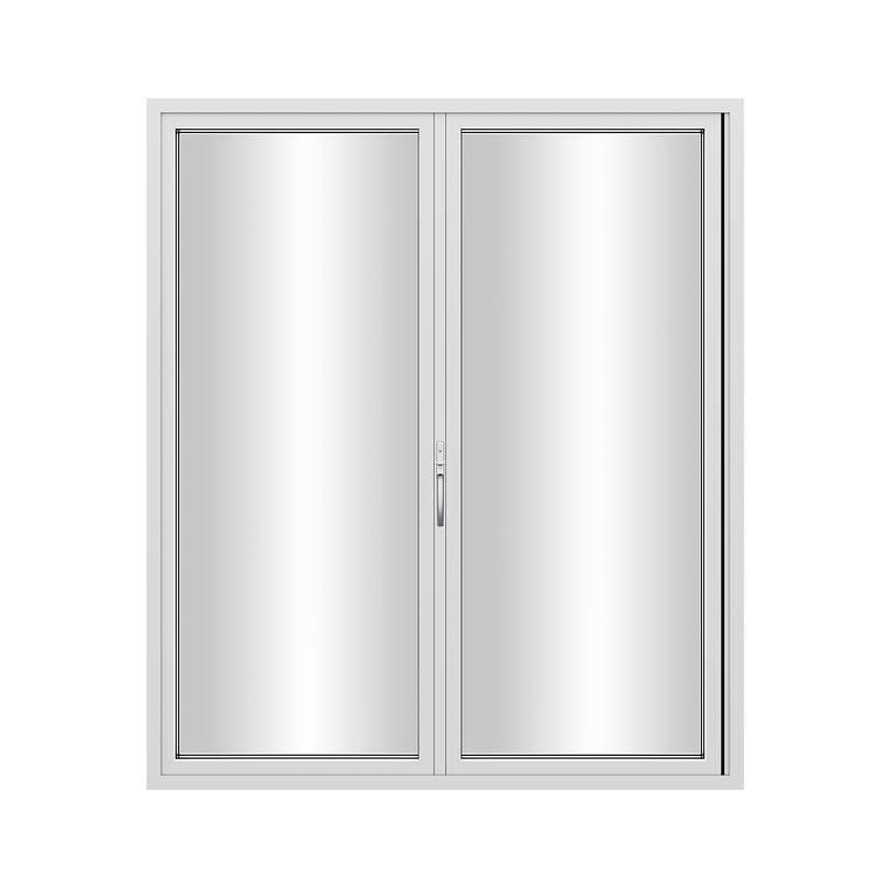 KaMic Elite-Fold 72" x 80" 2-Panel Aluminum Folding Door in White with Hidden Hinges & Rollers, Folded Out From Left To Right