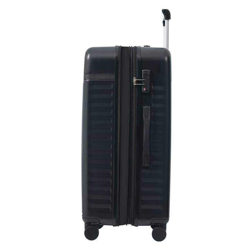5-Piece Modern Hard-Shell Luggage Expandable Luggage with Spinner Wheels and TSA Lock, for Boarding Travel, Black