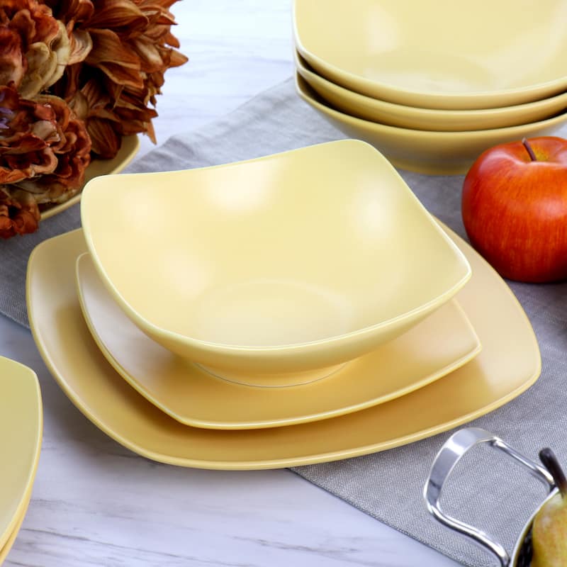 Gibson Home Canyon Crest 12 Piece Stackable Matte Melamine Set