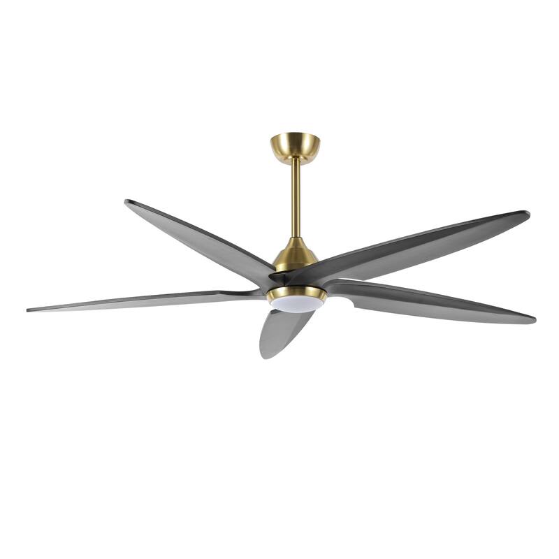 GetLedel 54" Solid Wood 5-Blade Ceiling Fan with Dimmable LED and Remote Control