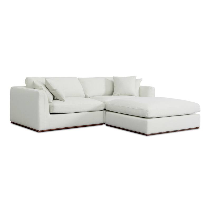 NADAAL STUDIOS Rio, 3-Piece Modular Sectional Sofa With Rubber Wood Base - 95.2"W x81.8"D x23.6"H
