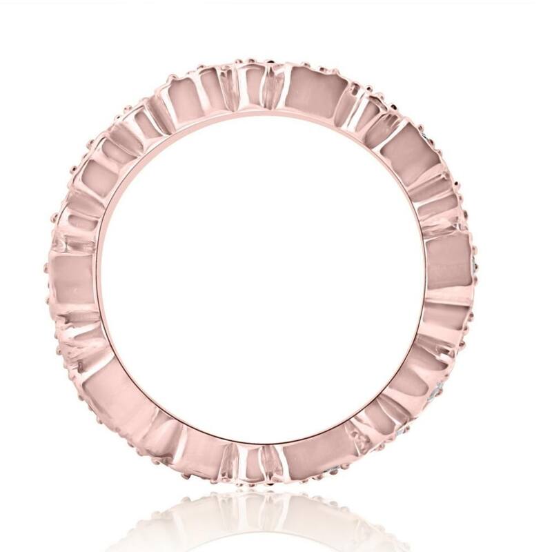 1/2CT Diamond Heart Eternity Ring in White, Yellow, or Rose Gold