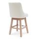 preview thumbnail 37 of 55, Boucle Polyester Upholstered Swivel Counter Stool - Foot Glides