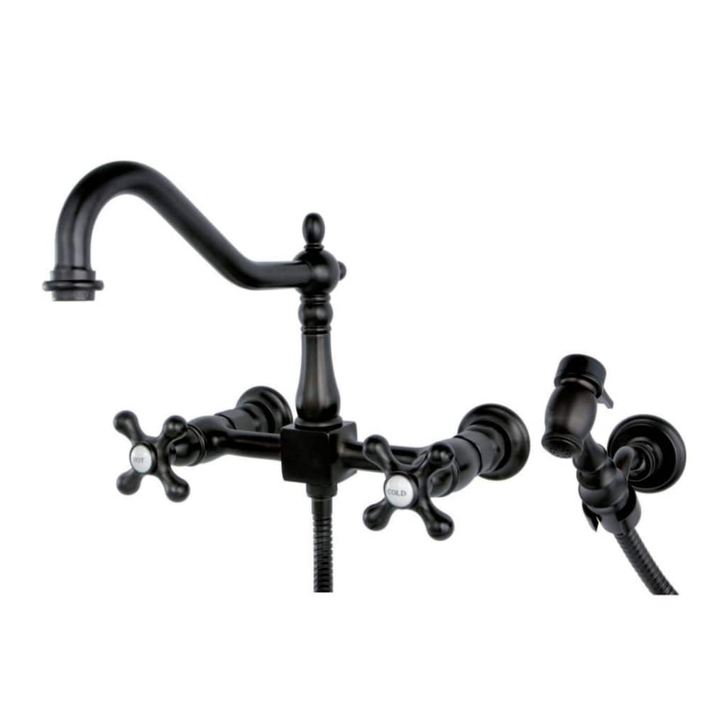 Kingston Brass Heritage 1.8 GPM Wall Mounted Widespread Bridge Kitchen