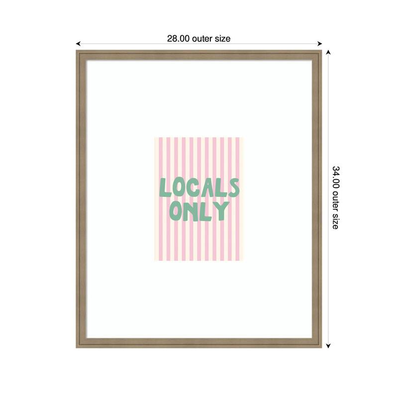 Kate and Laurel Locals Only Green and Pink Stripes by Megan Ryan Framed Wall Art Print