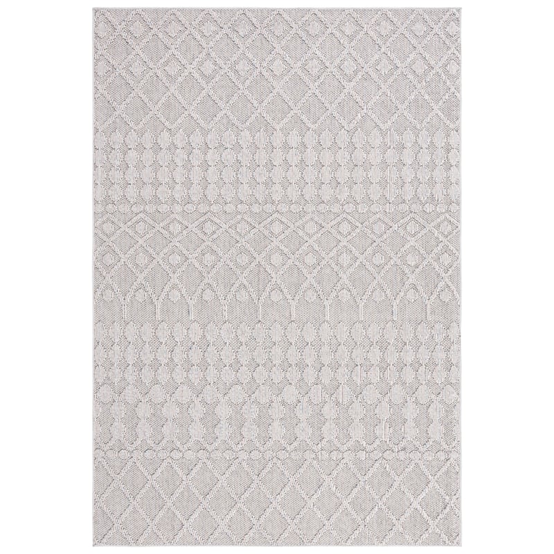 SAFAVIEH Global Aparicio Indoor/ Outdoor Moroccan Boho Rug - 8' x 10' - Grey/Ivory