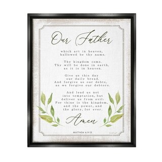 Stupell Our Father Spiritual Proverb Framed Floater Canvas Wall Art by ...