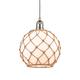 Option Brushed Satin Nickel / White Glass / Brown Rope