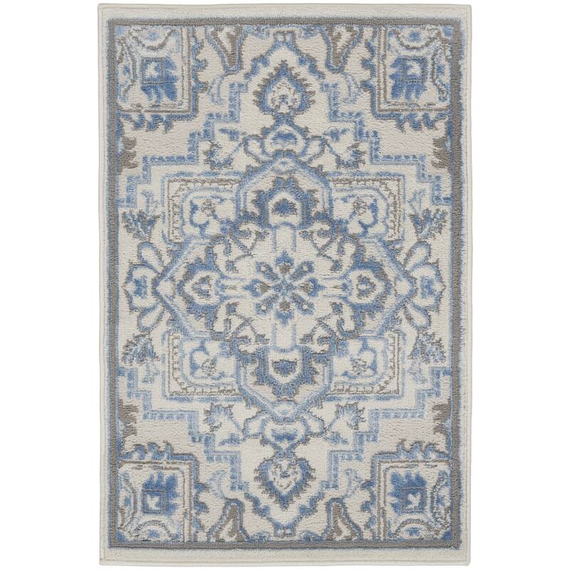 Bubeb Floral Traditional Non Skid Stain Resistant Area Rug By HomeRoots - 36' X '24' X '0.25