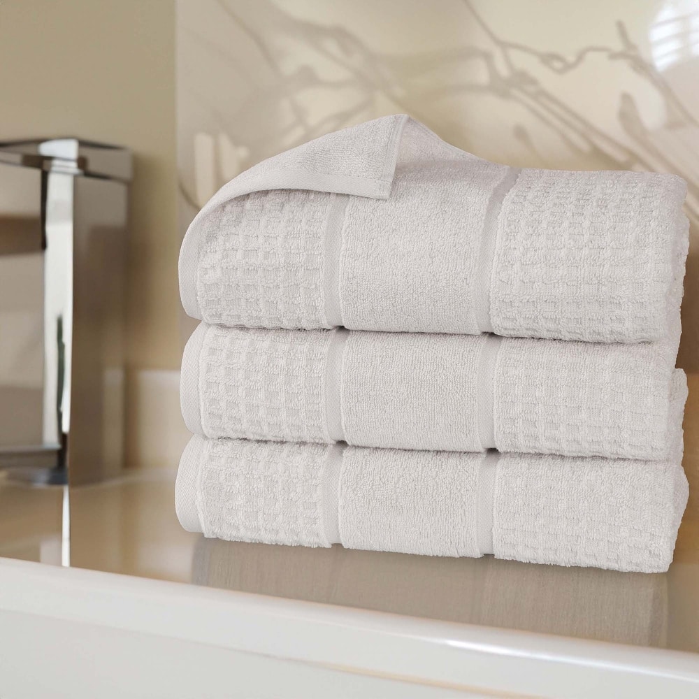 Superior Napa Zero Twist Cotton Soft Waffle Bath Towel Set of 3