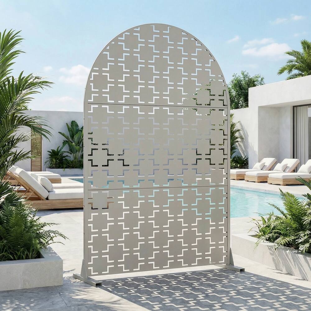 Dovelina 6ft.Outdoor Freestanding Metal Privacy Screen Decorative Garden Fence - 72"x47"
