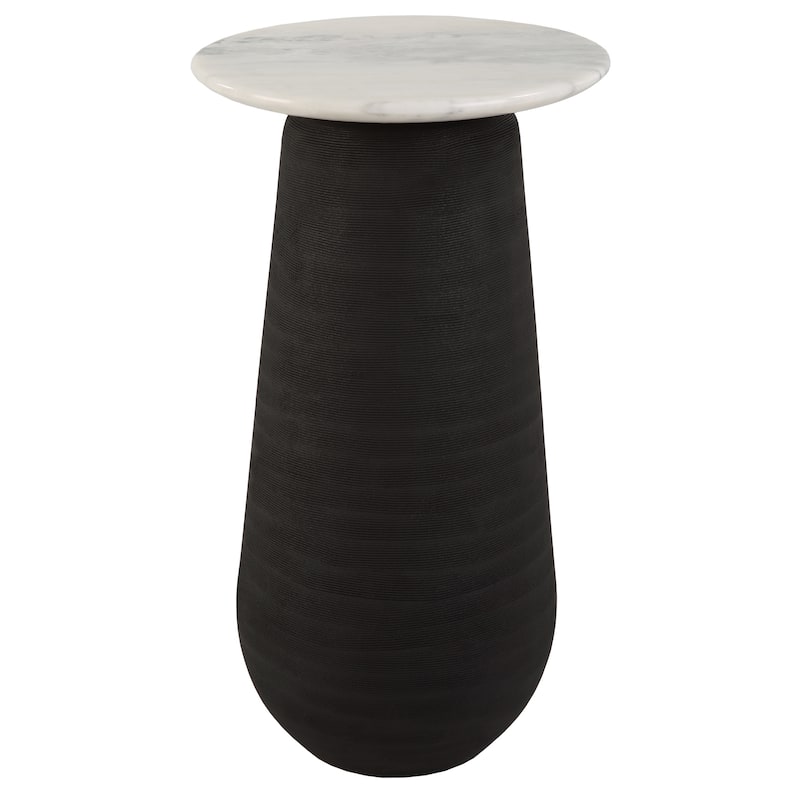 Uttermost Total Eclipse Marble Accent Table - 14"W x 24.7"H x 14"D