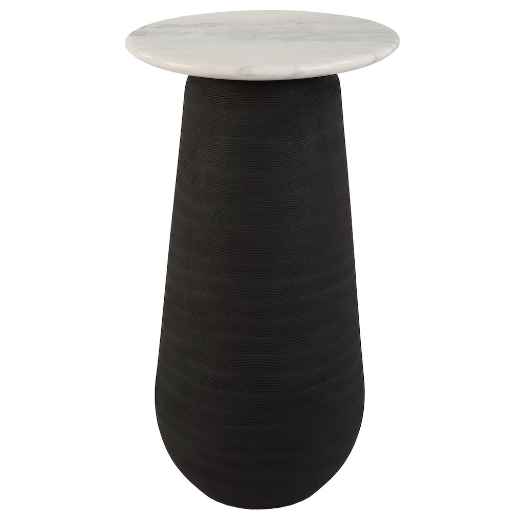 Uttermost Total Eclipse Marble Accent Table - 14"W x 24.7"H x 14"D