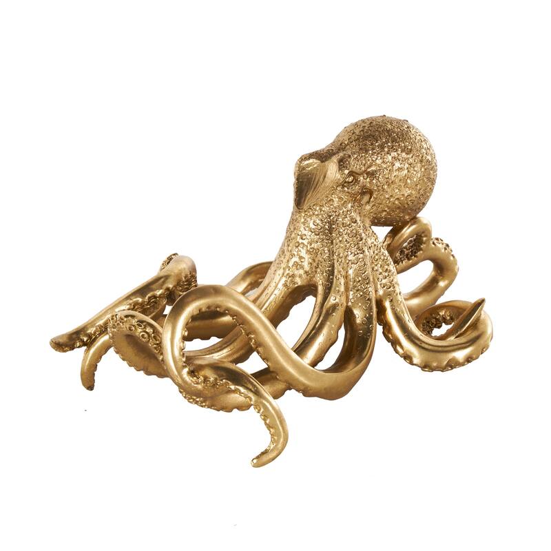 Resin Octopus Single Bottle Wine Holder - Gold - Roche River Decor