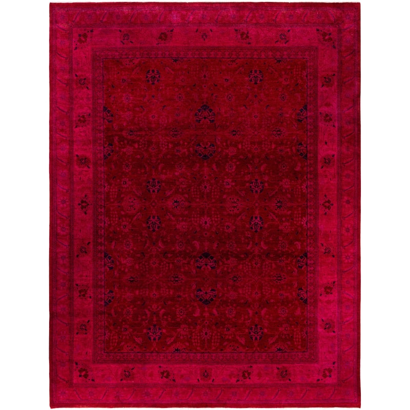Overdyed One-of-a-Kind Hand-Knotted Area Rug - Pink - 9' 2" x 12' 1"