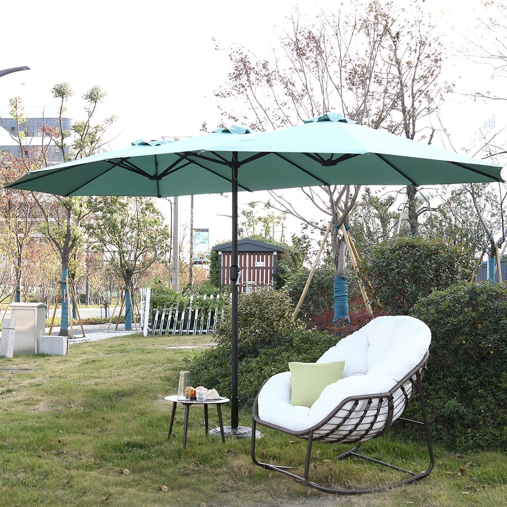 14.8 ft. x 8.8 ft. Market Double-Sided Outdoor Patio Umbrella w/Crank