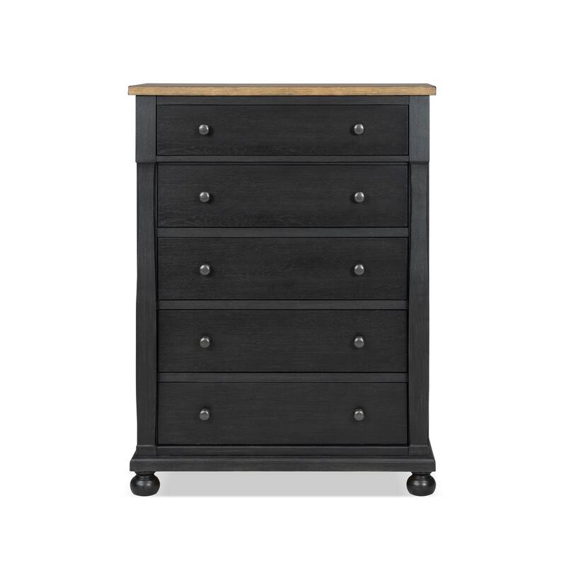 Furniture of America Lucan II 3-Piece Farmhouse Black Solid Wood Panel Bedroom Set