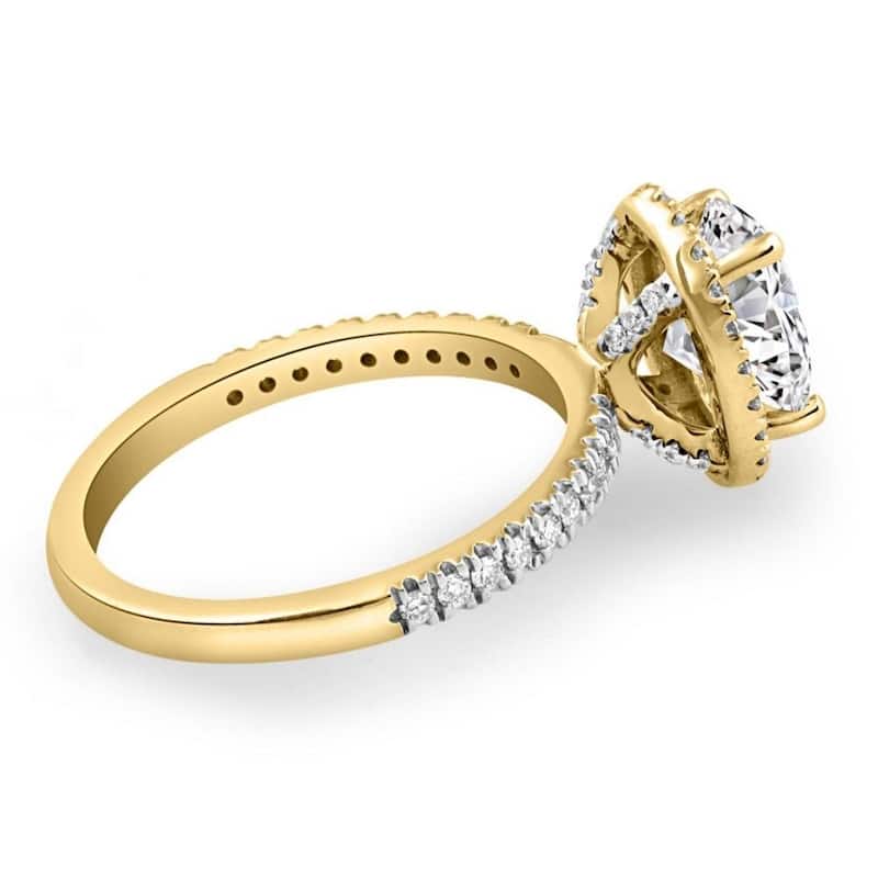 2 1/2Ct Oval Diamond Halo Engagement Ring White, Yellow, or Rose Gold Lab Grown