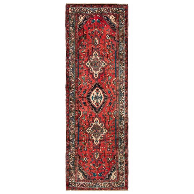 ECARPETGALLERY Hand-knotted Andelz Red Wool Rug - 3'5 x 10'4 - Red - 3'5 x 10'4