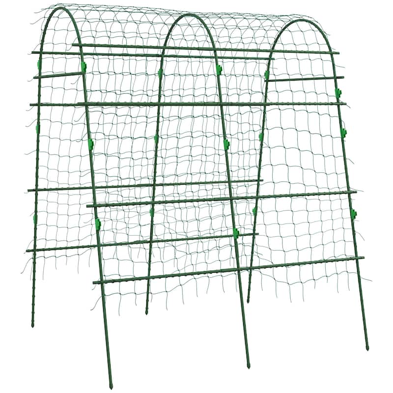 Outsunny Cucumber Trellis, 6.8' Tall Arch Trellis for Climbing Plants Outdoor, A-Frame