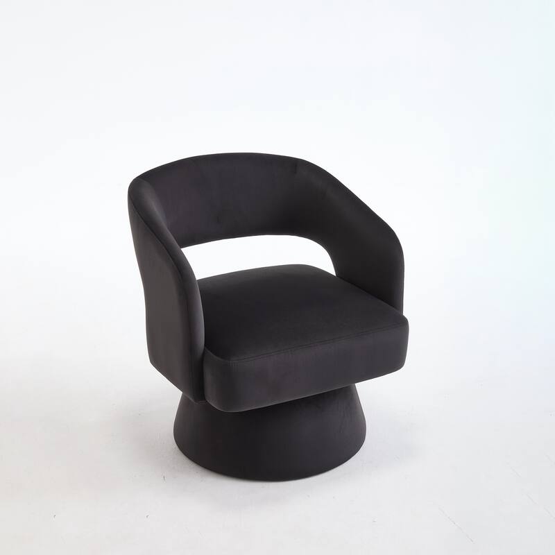 Swivel Barrel Chair, Velvet Accent Armchair 360 Degree Swivel Club Chair for Living Room Bedroom Reception Room