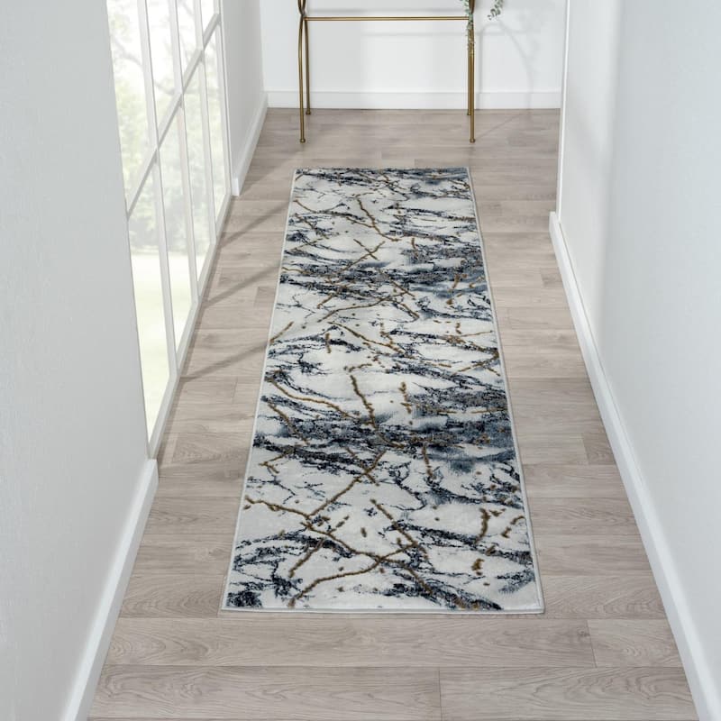 Luxe Weavers Marble Abstract Living Room Rug, Stain-Resistant Carpet