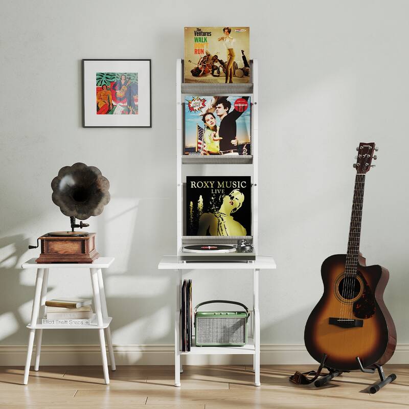 Gymax 5-Tier Record Player Stand w/ Vinyl Display Shelf Record Player