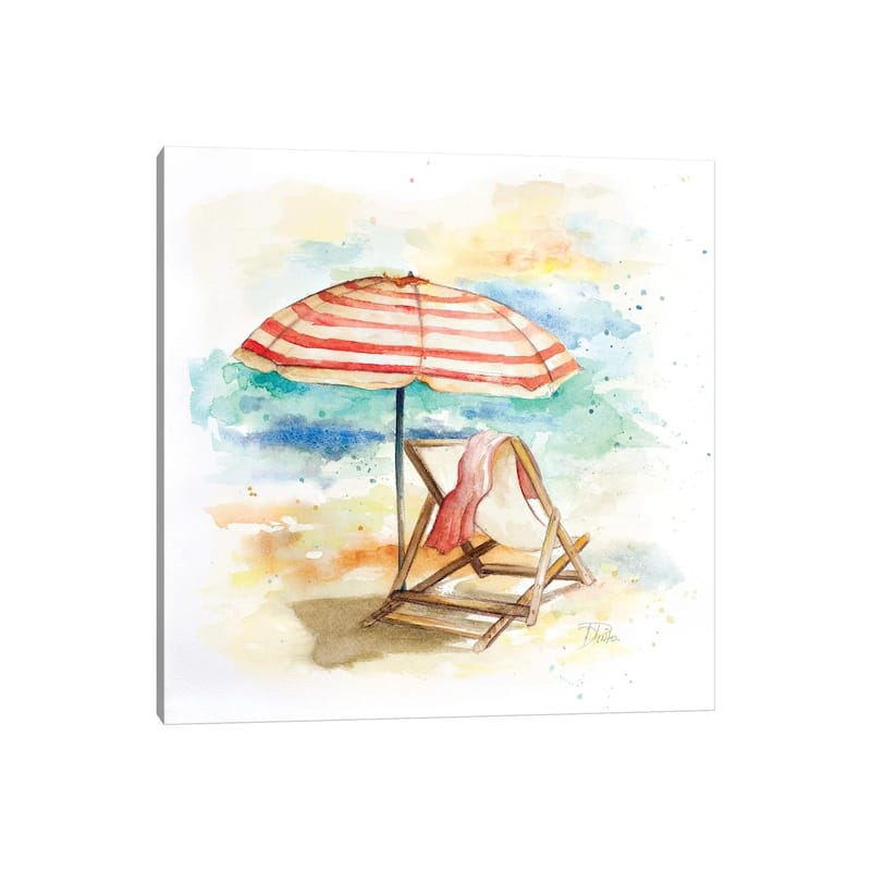 iCanvas "Umbrella on the Beach II" by Patricia Pinto Canvas Print