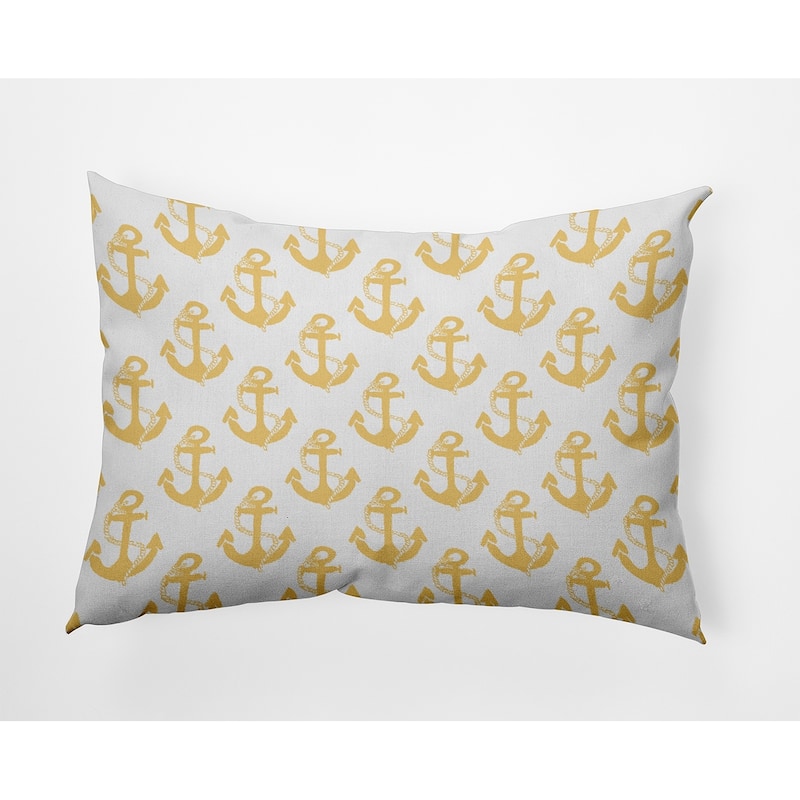Anchor Pattern Indoor/Outdoor Throw Pillow - Daffodil - 14" x 20"