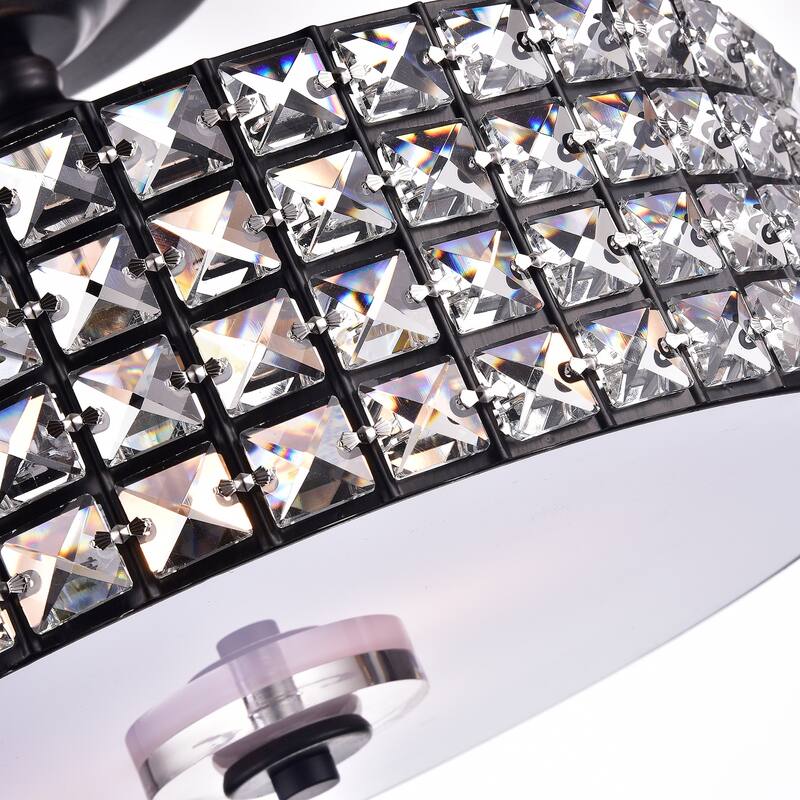 Lesath 3 - Light Shaded Drum Semi Flush Mount