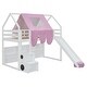preview thumbnail 36 of 38, Twin Loft Bed with Play Tent, House Design, Slide & Ladder