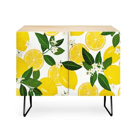 Deny Designs Summer Lemon Punch Artwork Credenza Sideboard