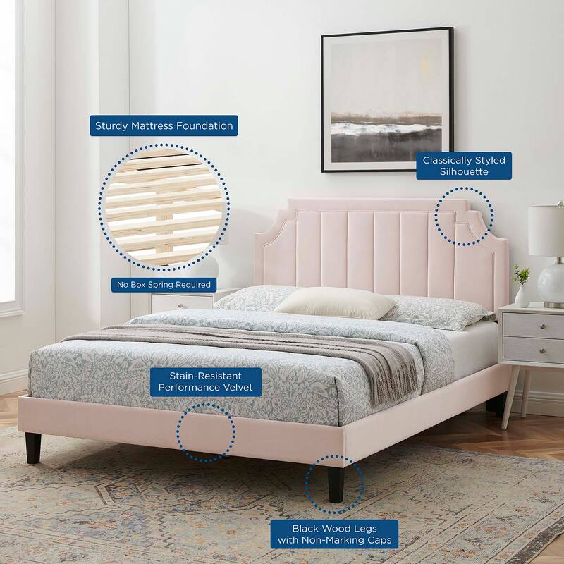 Sienna Performance Velvet Twin Platform Bed