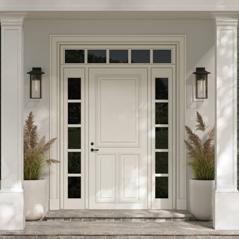 Kichler Lighting Capanna 1-Light Extra-Large Wall Light with Clear Water Glass in Textured Black