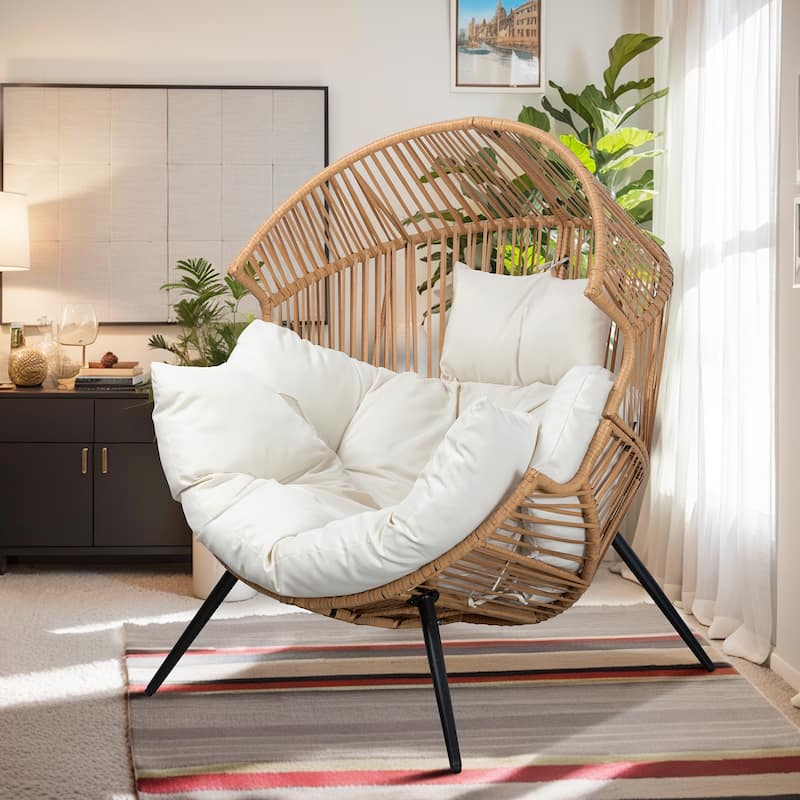 Futzca Wicker Egg Chair with Cushion
