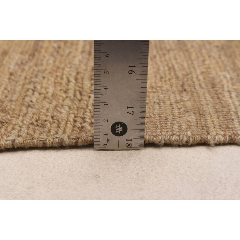 ECARPETGALLERY Flat-Weave Natural Khaki Wool Kilim - 6'9 x 9'7
