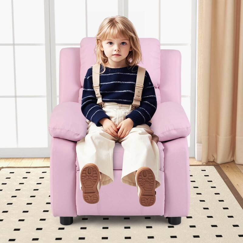 PU Leather Kids Recliner with Armrest & Headrest Lounge 3 Color - See Details
