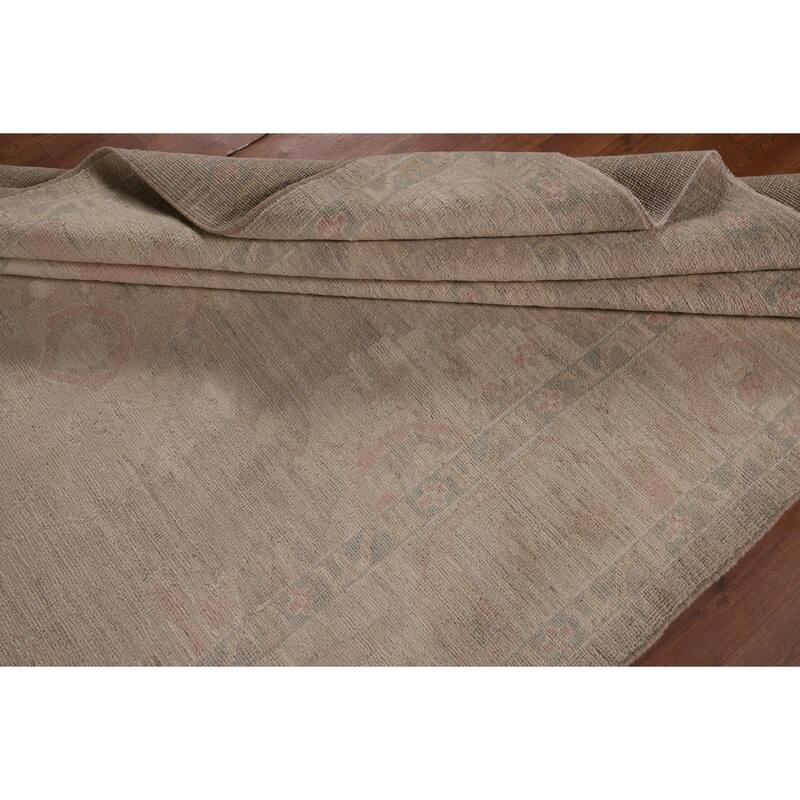 Earth Tone Oushak Vegetable Dye Area Rug Handmade Wool Carpet - 6'0"x 9'0"