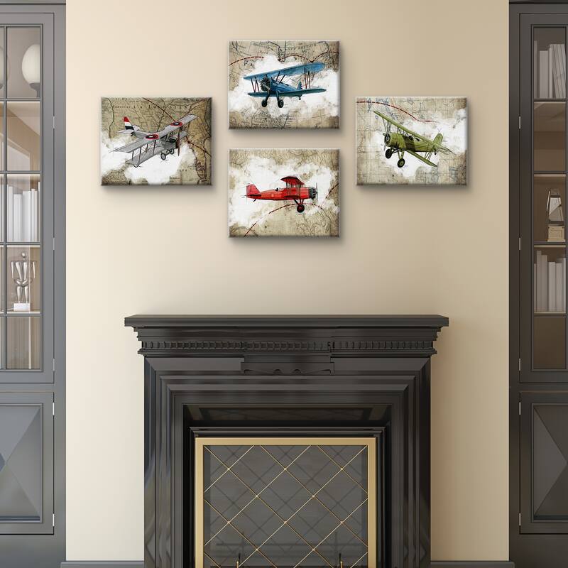 Biplane 1, 2, 3, 4 by GraphINC Studio Canvas Art Prints